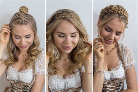 frisuren zum dirndl mittellange haare|dirndl frisuren zum selber machen.